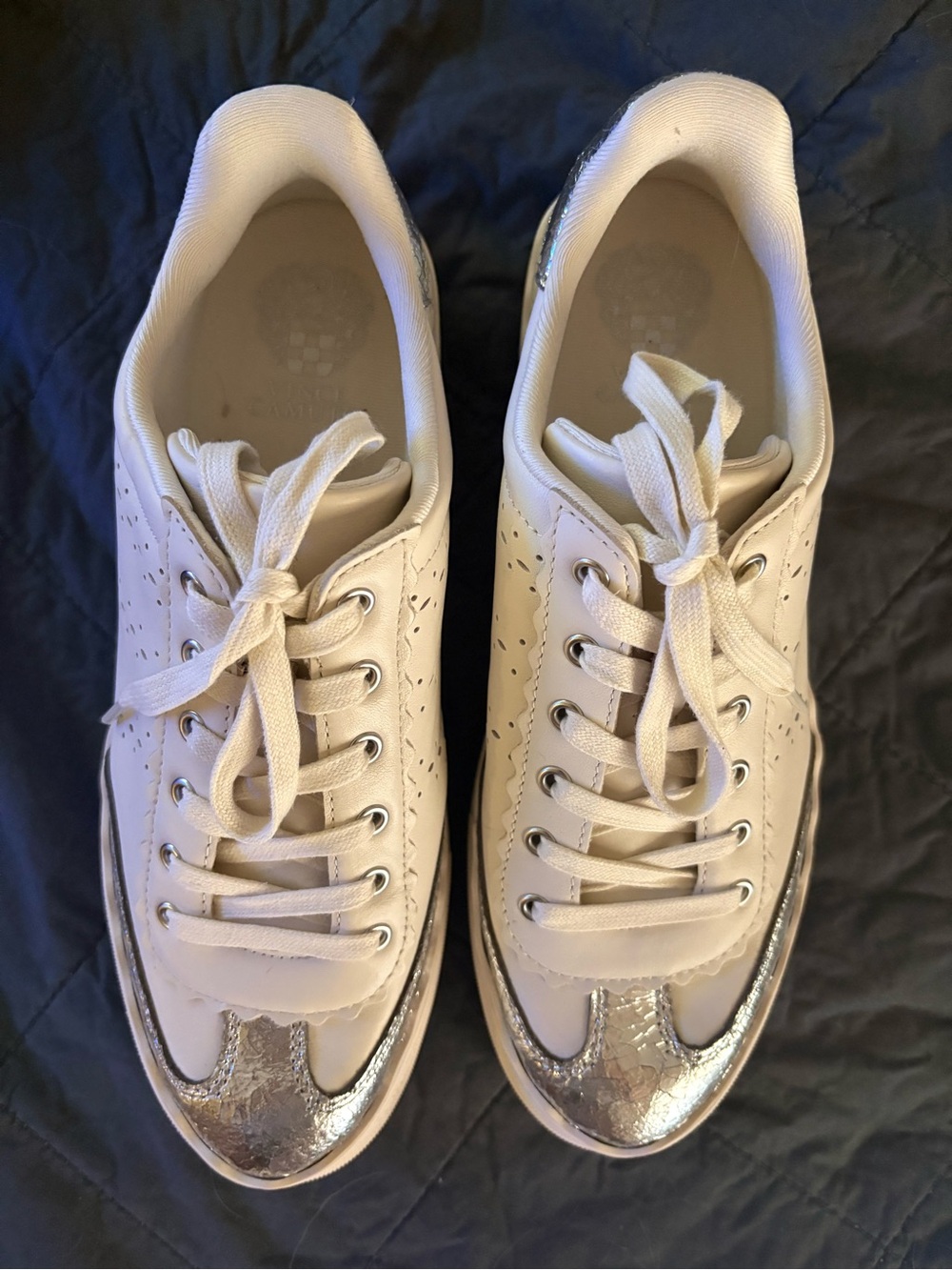 Vince Camuto Lace-Up Sneakers with Silver Accent